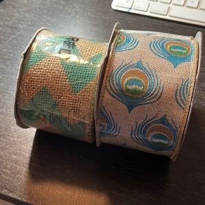 SIMPLE STYLE  BURLAP WIRED RIBBON NEW UNOPENED